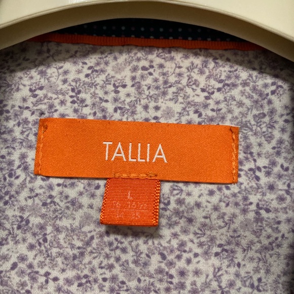 Tallia Navy Floral Button Down Long Sleeve Shirt - Picture 2 of 7